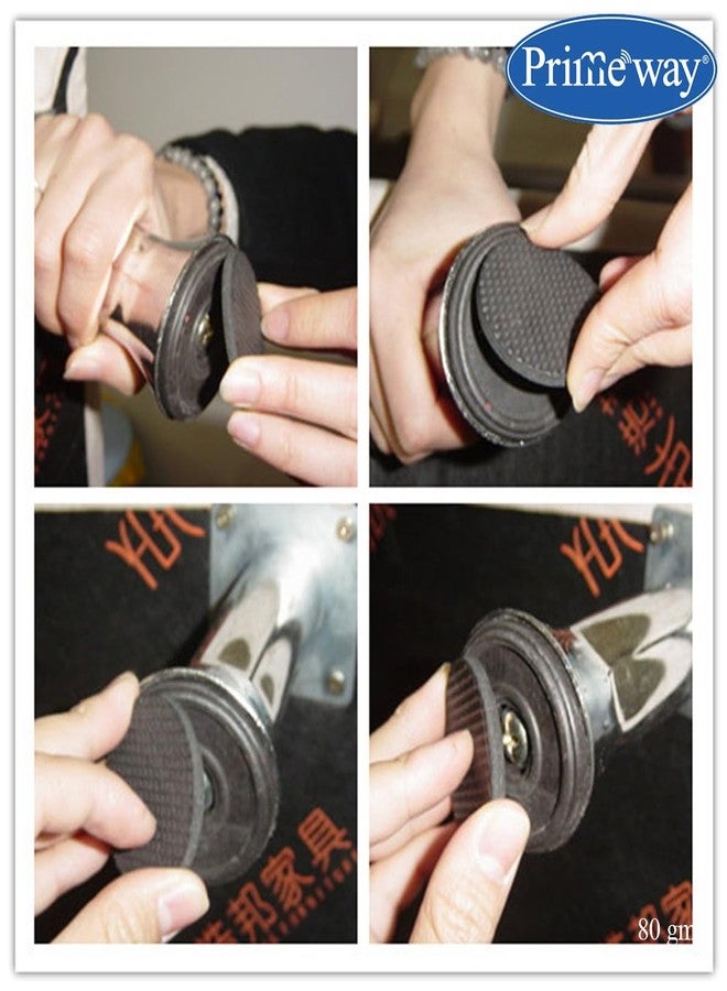 Primeway® EVA-Veins Round Floor Protector | 5mm Thickness | Self Adhesive | Non Skid Pads | Noise Insulation | Furniture Sliders | Dia 18mm | 23mm | 28mm | Black | 24 Pcs Set - Image 3